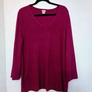 Chico's raspberry L/S sweater Size 2/L